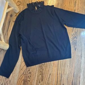 NWOT, J.Crew Lace Collared Sweater